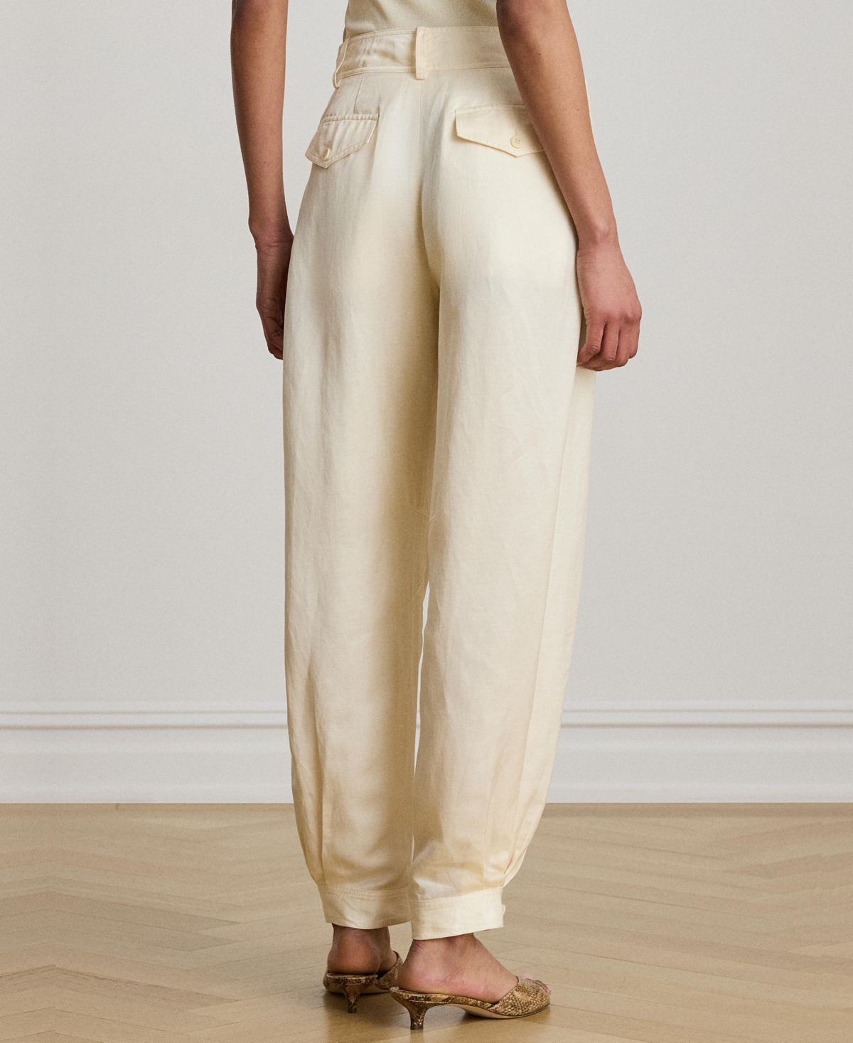 Lauren Ralph Women's Shantung Barrel Cargo Pants