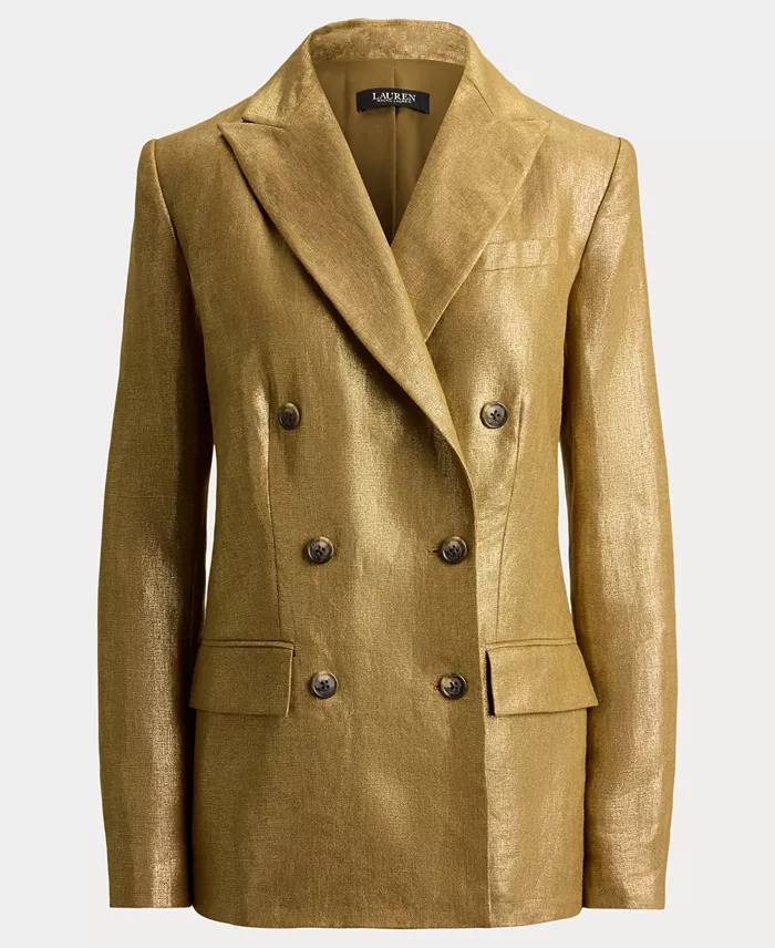 Women's Foiled Peak Lapels Long-Sleeve Blazer - thumbnail 6
