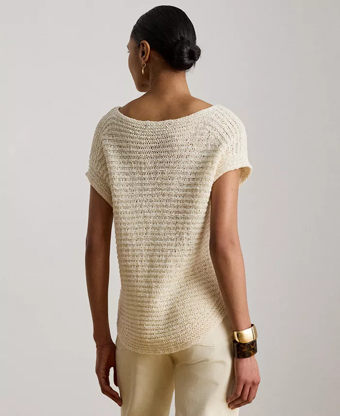 Women's Boat Neck Dropped Shoulder Sweater - thumbnail 4