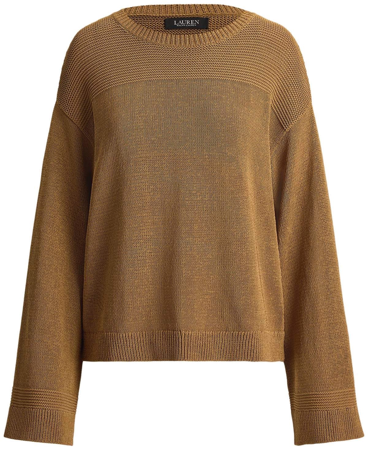 Lauren Ralph Petite Crewneck Drop-Shoulder Sweater