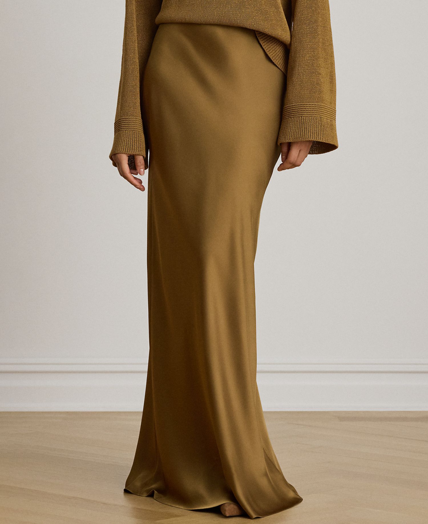 Women's A-Line Charmeuse Maxi Skirt