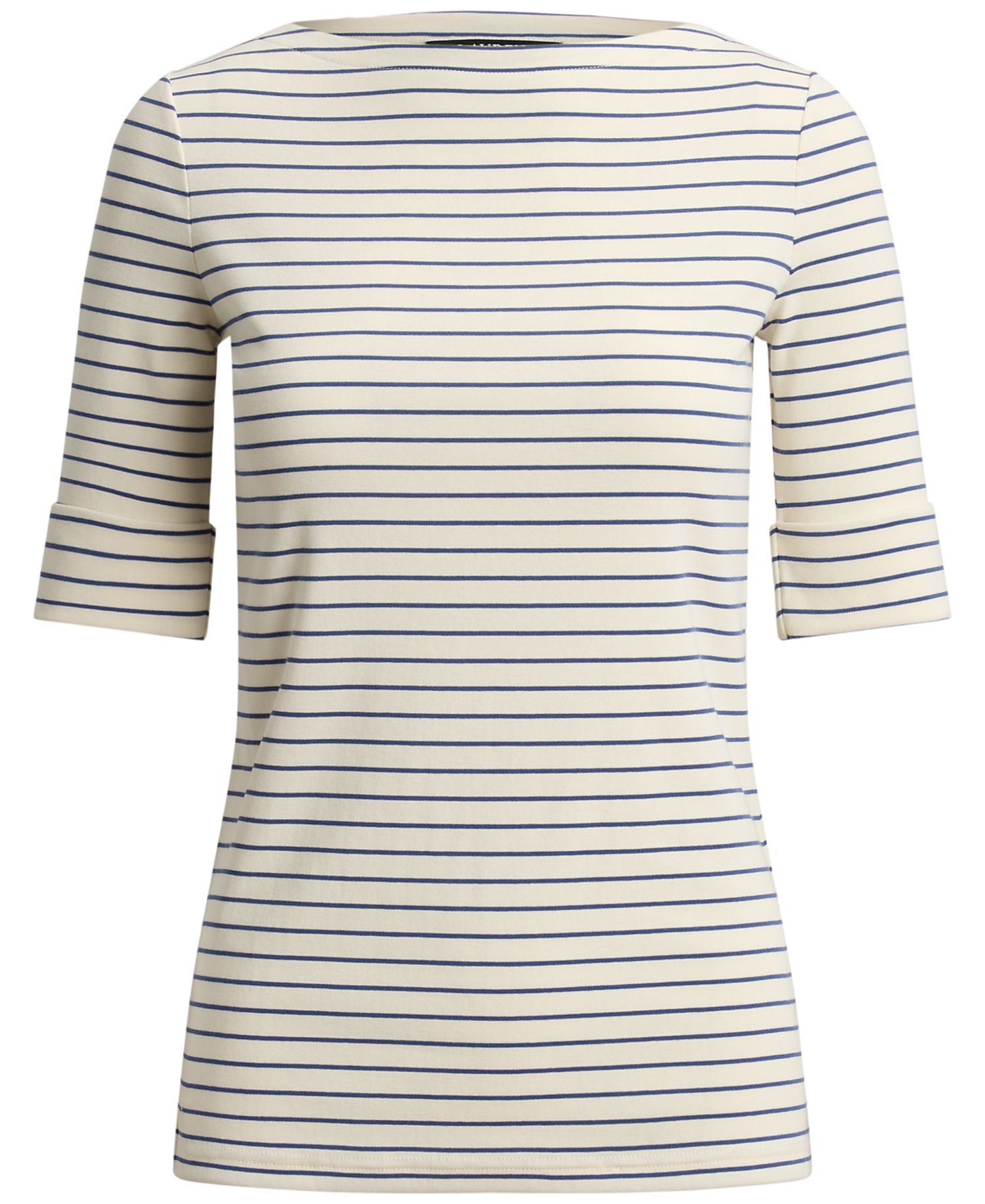 Petite Striped Boat Neck T-Shirt