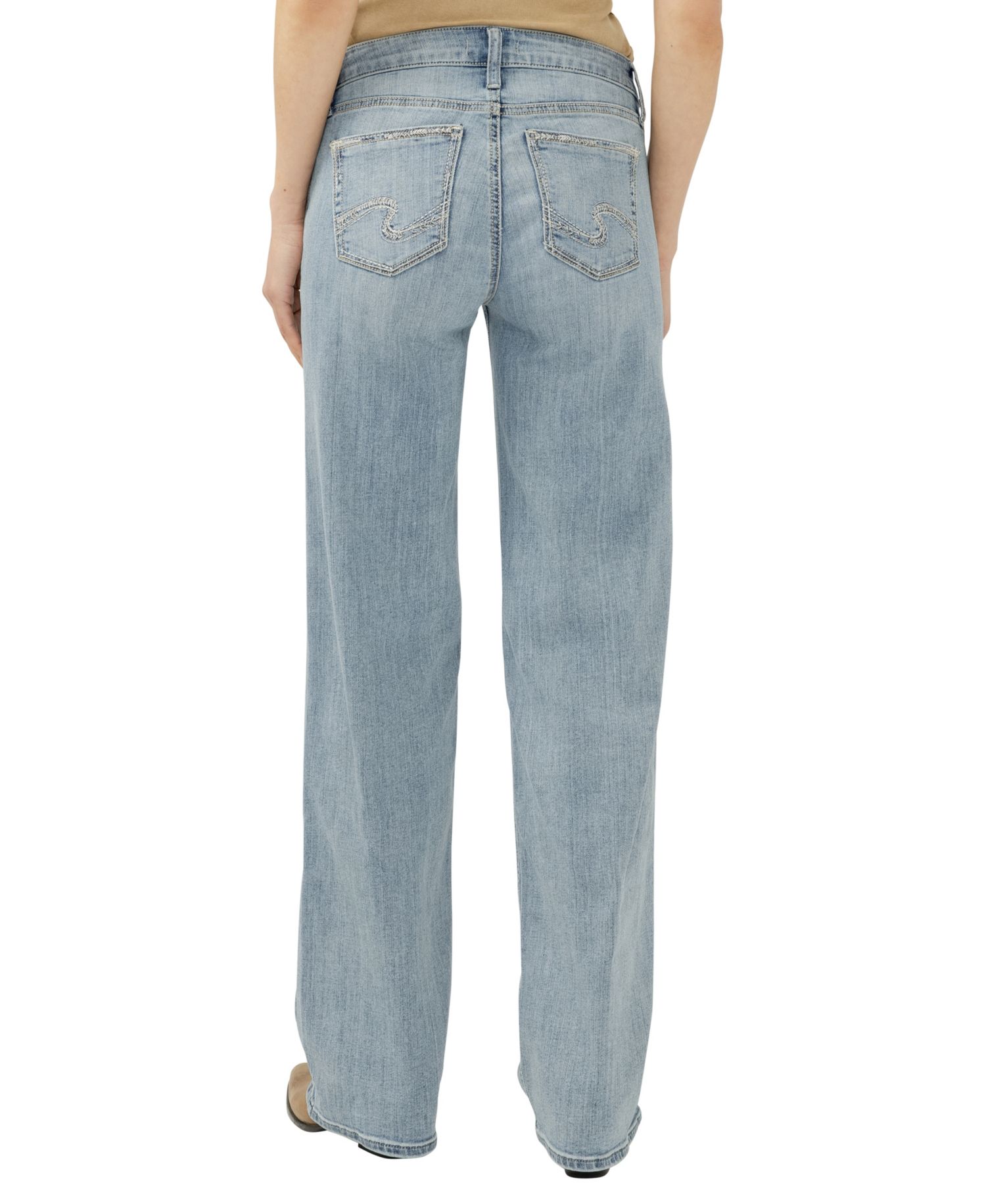 Women's Elyse Mid-Rise Baggy Straight Luxe Stretch Jeans