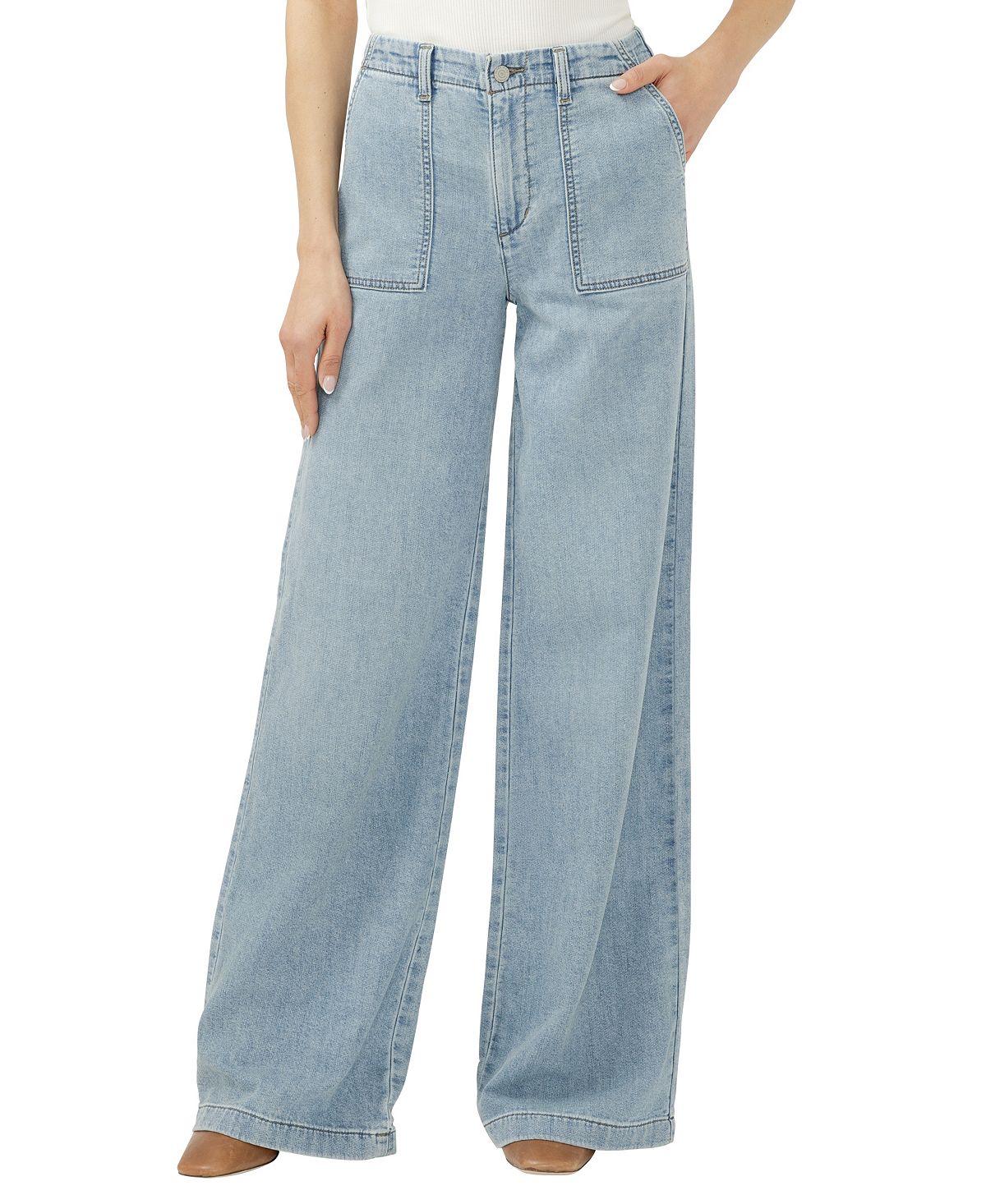 Silver Jeans Co. Women's Wide-Leg Knit Flex Jeans view 1 — MAYCSS fashion products