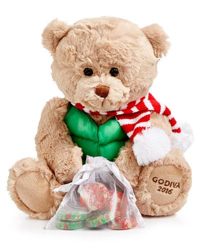 Godiva Chocolatier, Annual Holiday Plush Bear with Milk Chocolate Bar