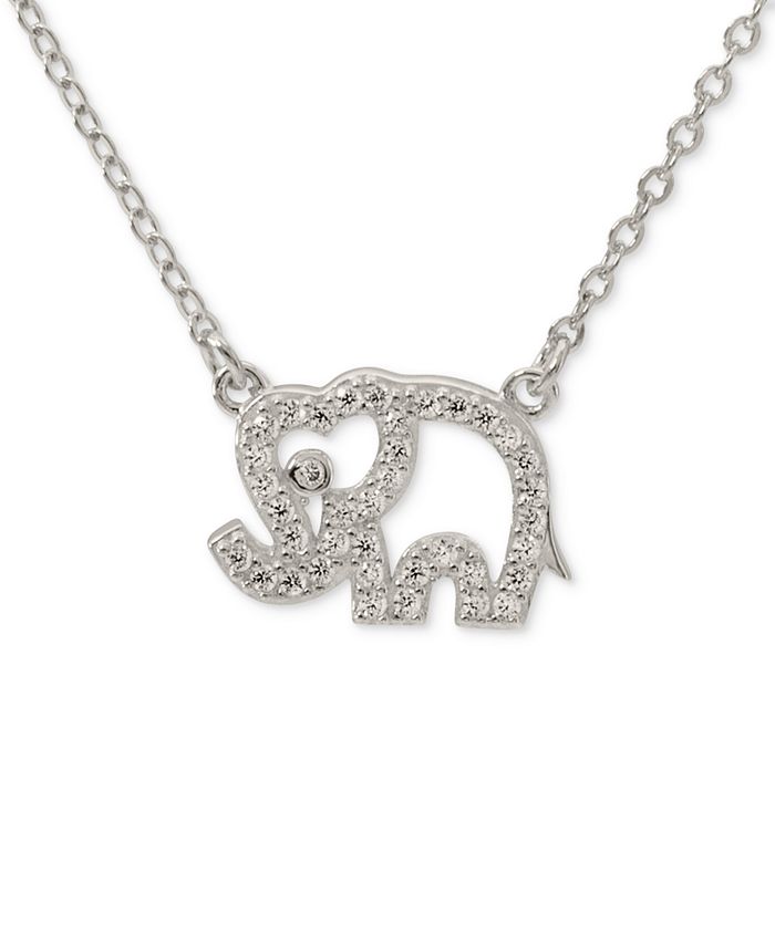 Giani Bernini Cubic Zirconia Elephant Pendant Necklace in Sterling