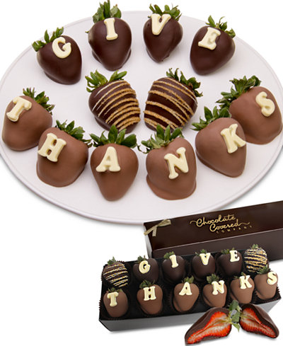 Chocolate Covered Company® 12-Pc. Give Thanks Belgian Chocolate-Covered BerryGram™