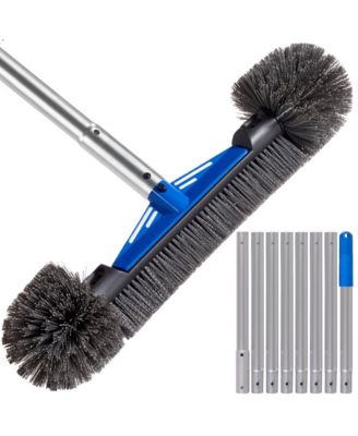 Pool Brush with 9 ft Aluminum Pole - Heavy-Duty Swimming Pool Wall and Floor Cleaning Set