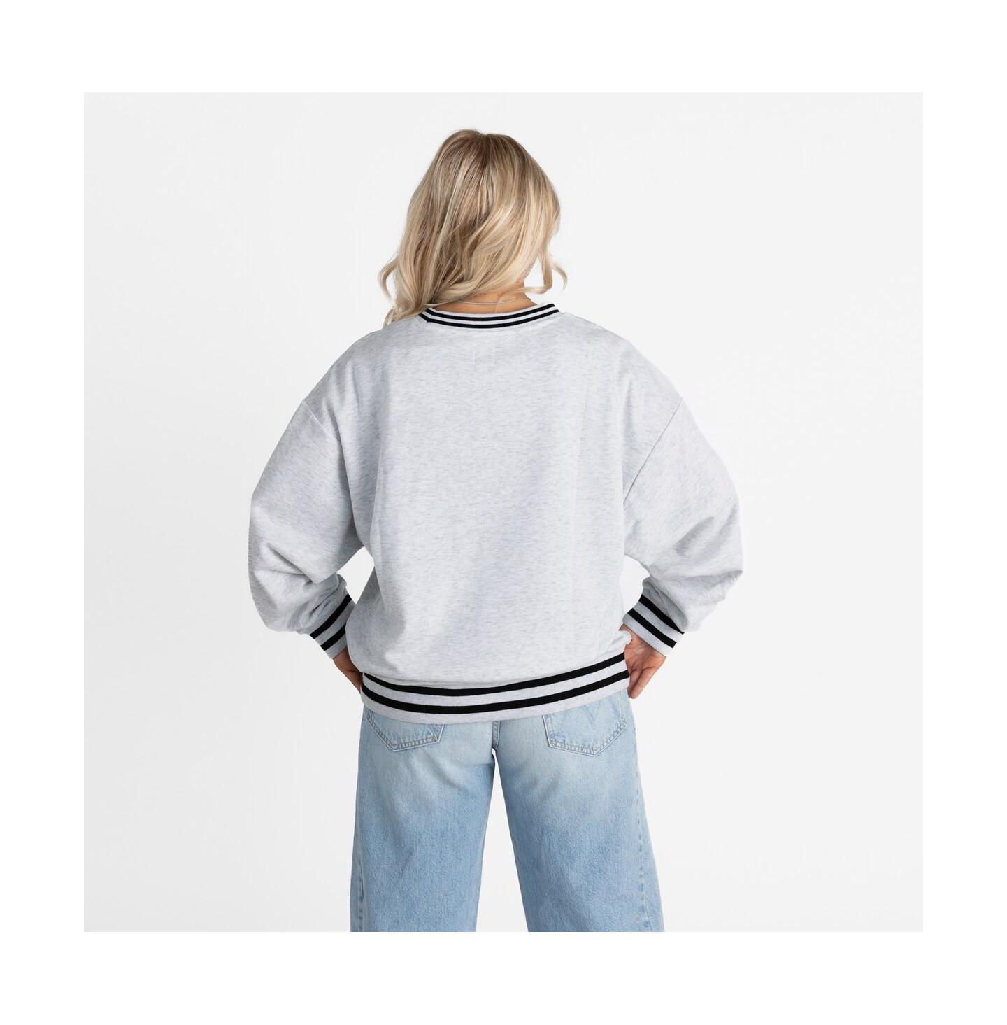 Женская толстовка Gameday Couture Gray Oklahoma Sooners Oversized Showdown Ringer Stripe — фото 2