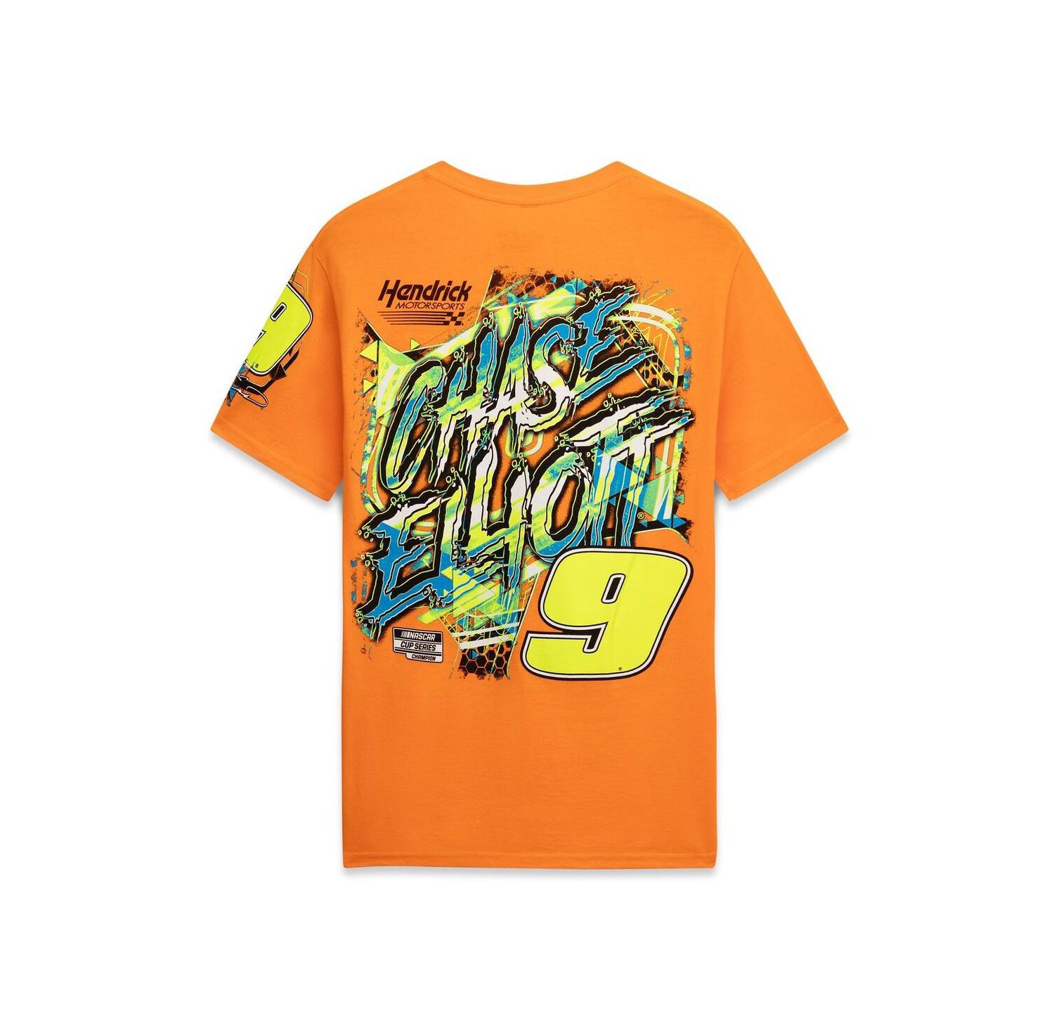 Men's Orange Chase Elliott 9 Neon Xxplosion T-Shirt