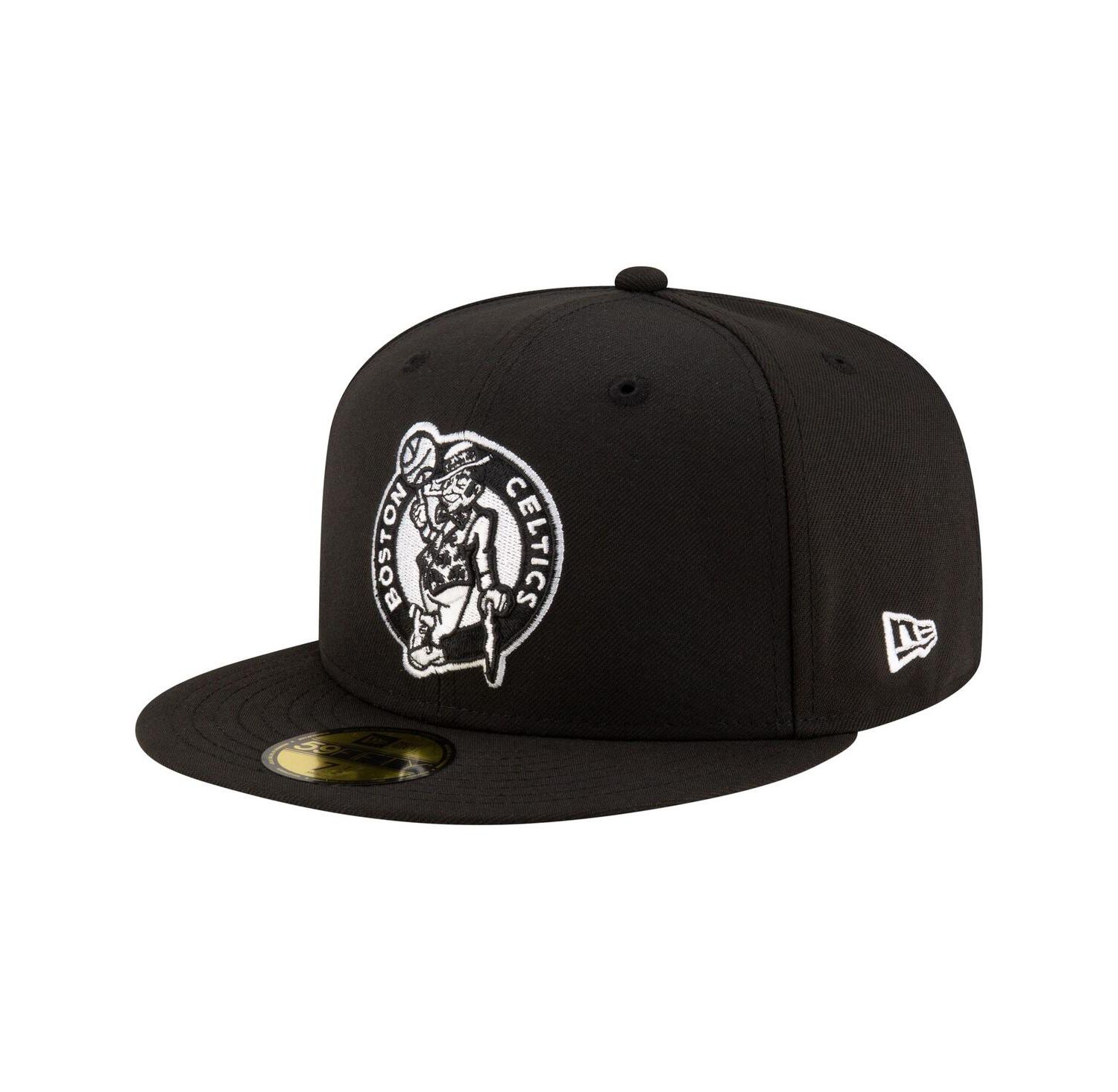 Men's Black Boston Celtics Black White Logo 59FIFTY Fitted Hat