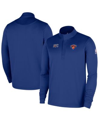 Men's Blue New York Knicks 2025/26 City Edition Remix Authentic Coaches Dri-FIT Half-Zip Sweatshirt