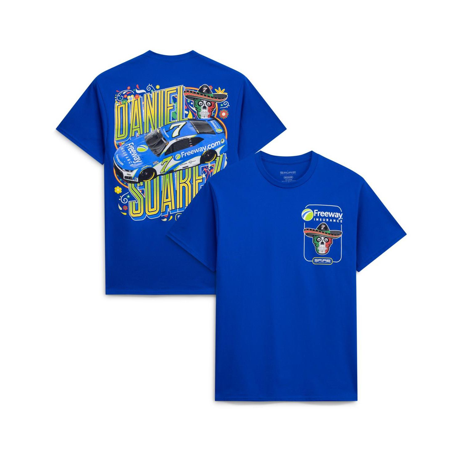 Men's Royal Daniel Suarez 7 Freeway Insurance T-Shirt