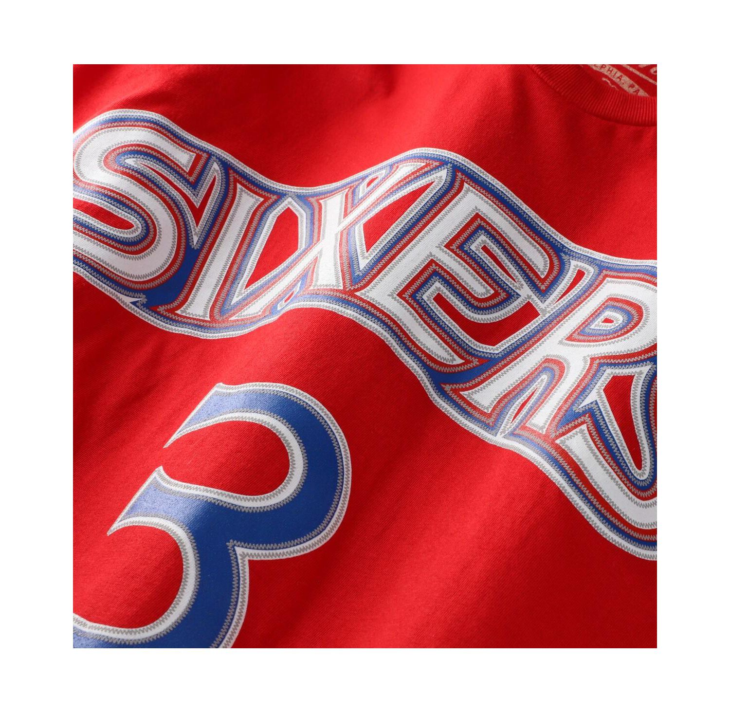 Men's and Women's Allen Iverson Red Philadelphia 76ers Hardwood Classics Name & Number T-Shirt