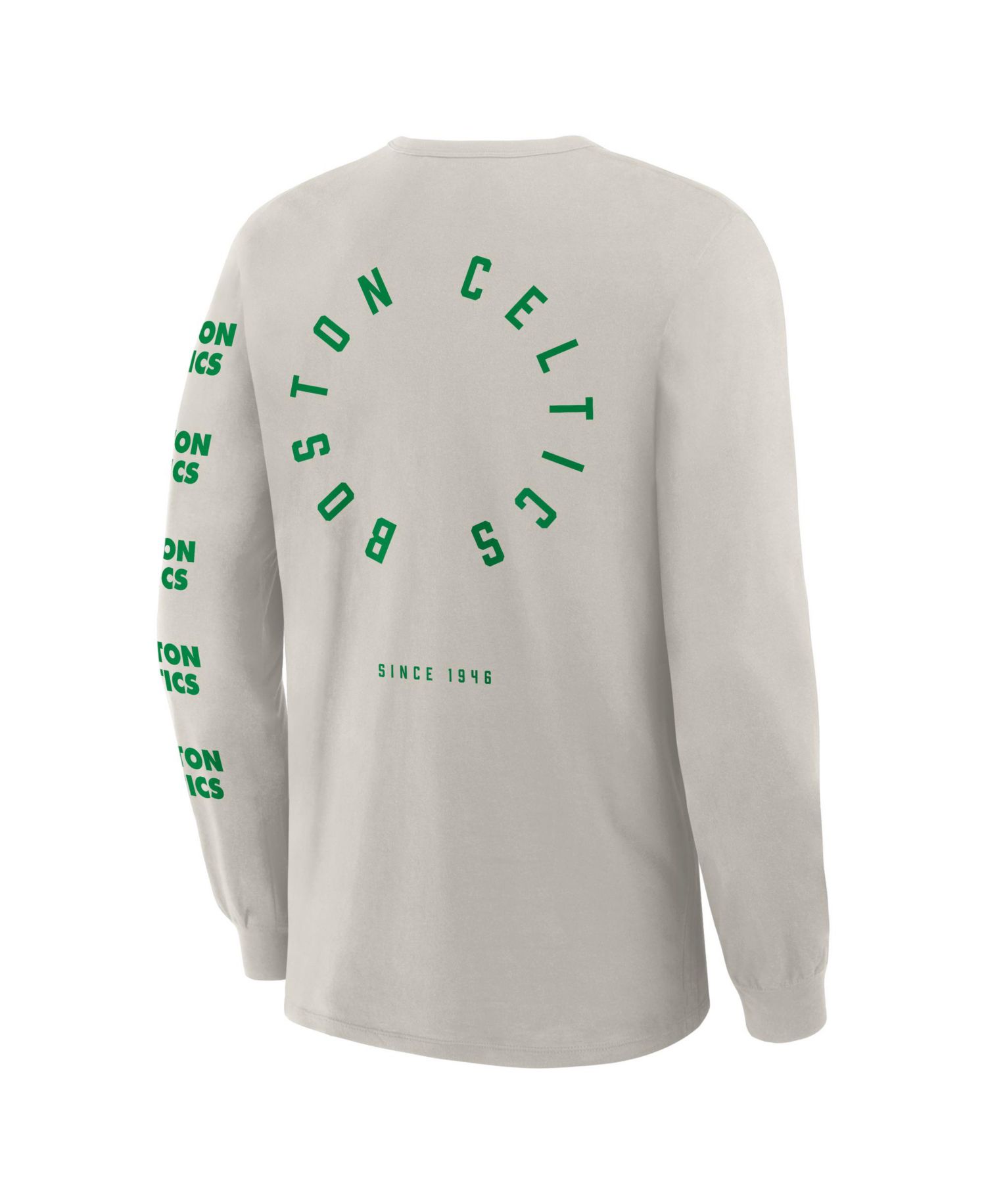 Men's Cream Boston Celtics Crossover Collection Ball Screen Action Premium Long Sleeve T-Shirt