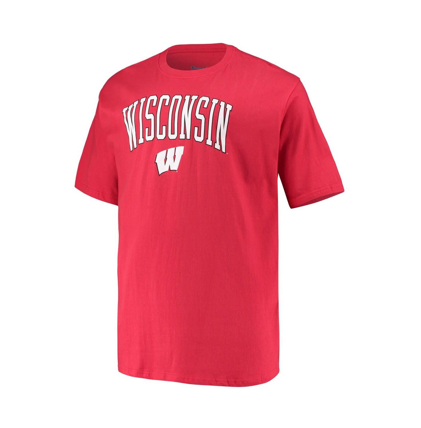 Мужская футболка Champion Red Wisconsin Badgers Big & Tall Arch Over Wordmark — фото 2