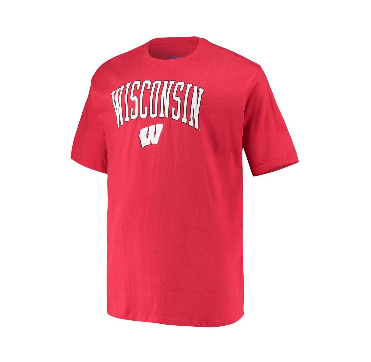 Men's Red Wisconsin Badgers Big & Tall Arch Over Wordmark T-Shirt