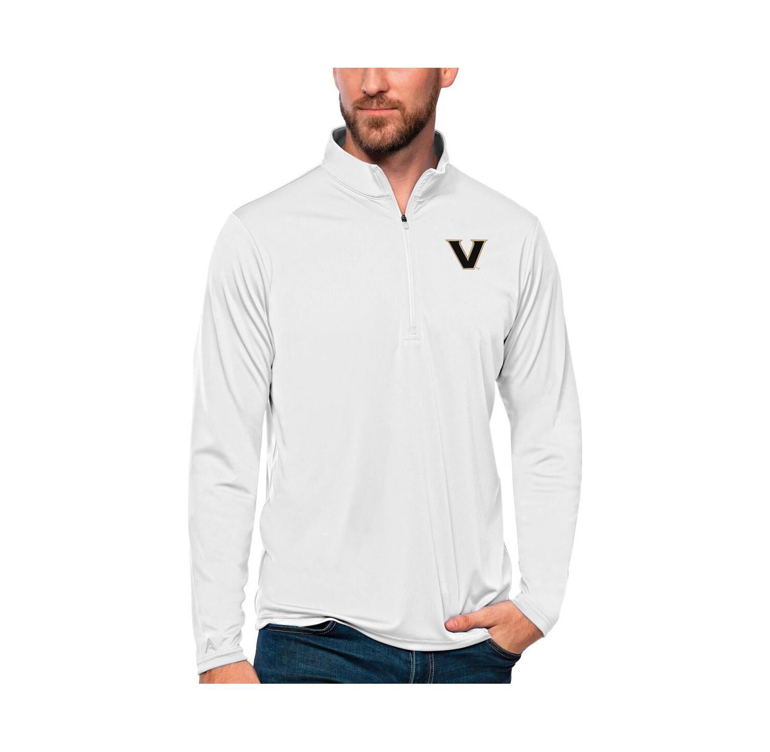Men's White Vanderbilt Commodores Tribute Quarter-Zip