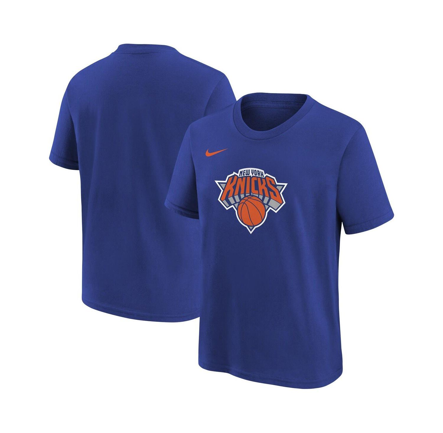 Big Boys and Girls Blue New York Knicks Team Essential Logo T-Shirt