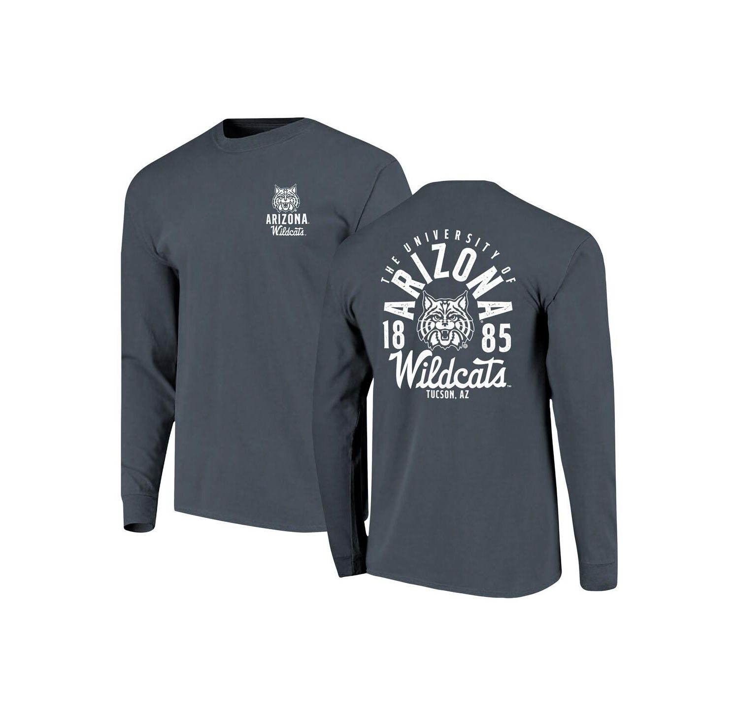 Men's Navy Arizona Wildcats Comfort Colors Mascot Overlay Long Sleeve T-Shirt