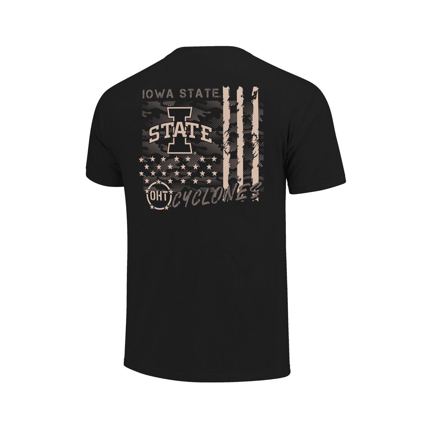 Мужская футболка Image One Black Iowa State Cyclones Comfort Colors OHT Camo Overlay — фото 3