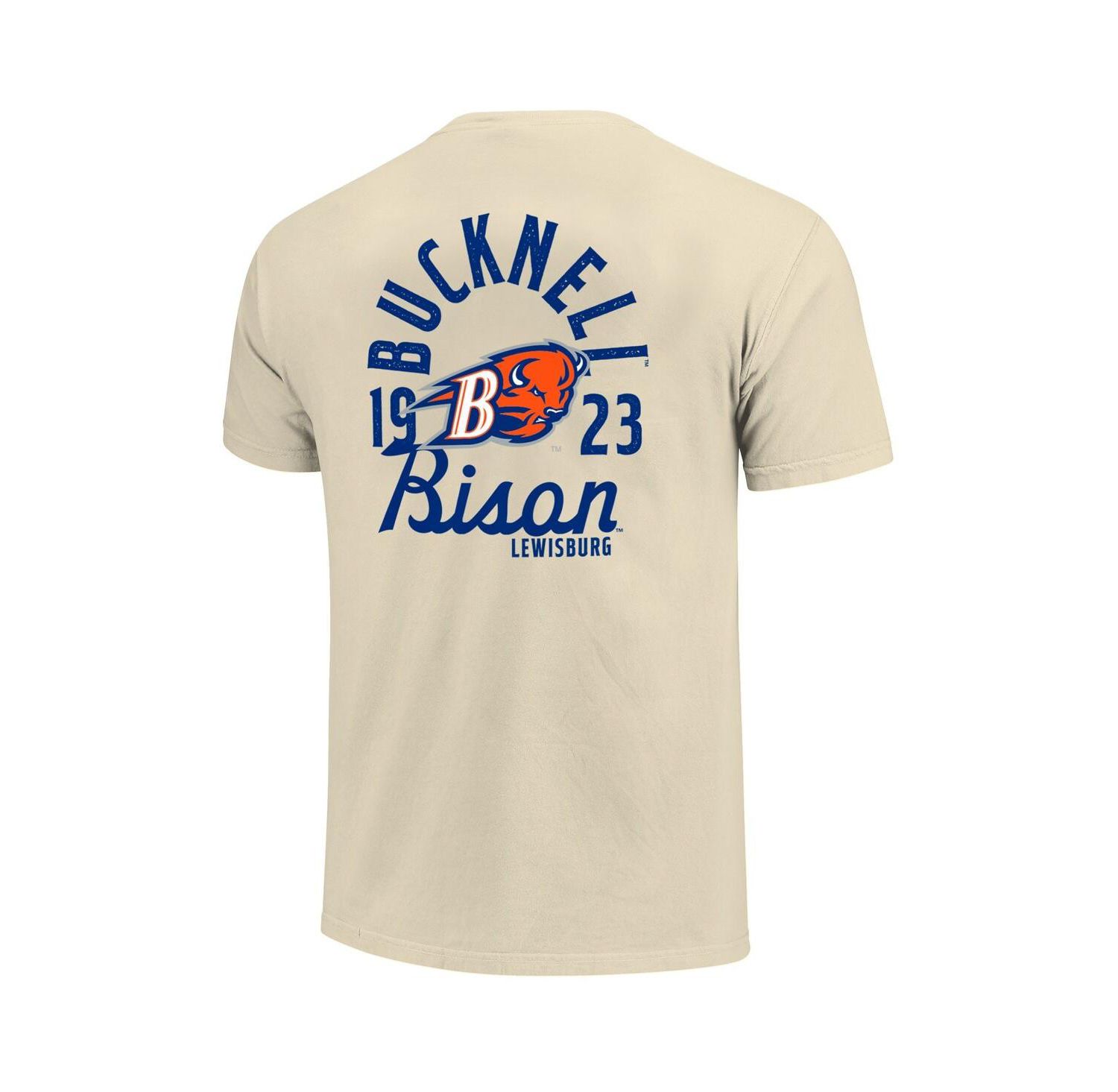 Men's Cream Bucknell Bison Comfort Colors Mascot Overlay T-Shirt