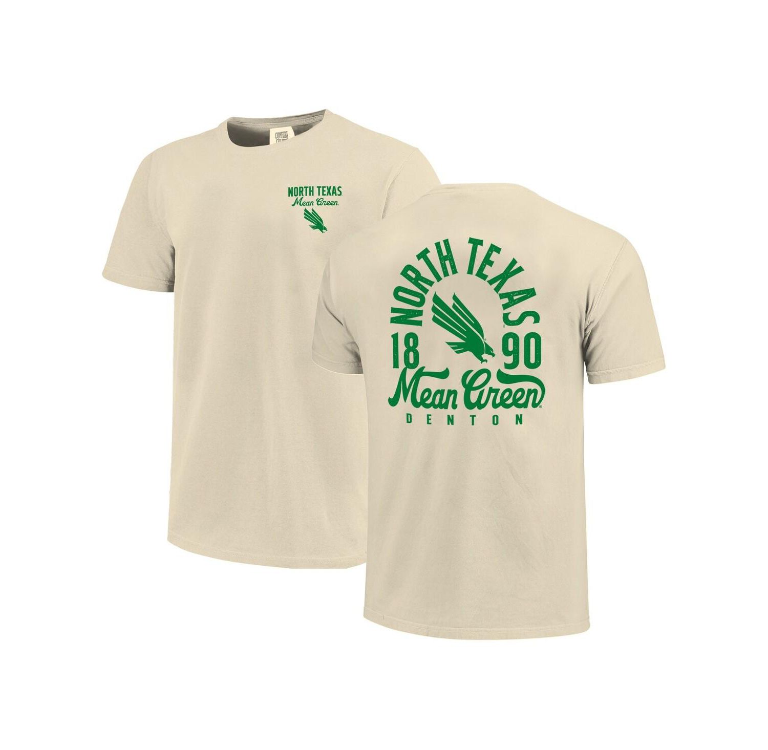 Men's Cream North Texas Mean Green Comfort Colors Mascot Overlay T-Shirt