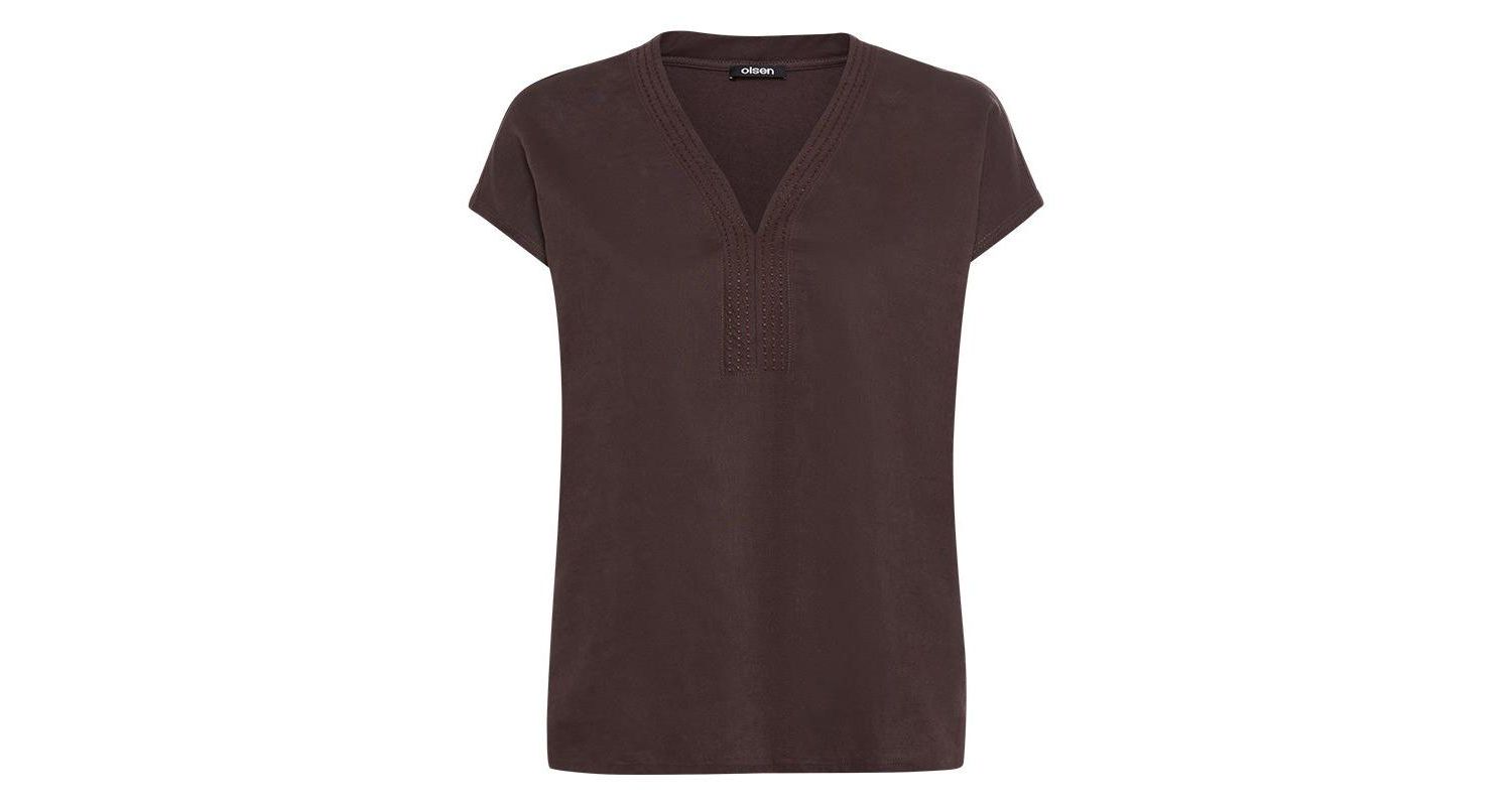 Women's Solid Mixed Media Tunic T-Shirt