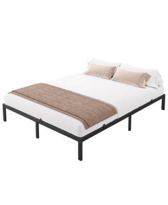 Low Profile Metal Platform Bed Frame with Quiet Slats, Heavy Duty Support, No Box Spring Needed, Easy Assembly