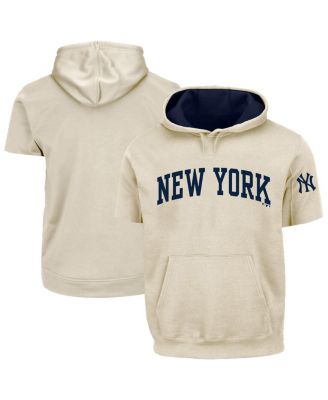Men's Cream/Navy New York Yankees Big & Tall Contrast Short Sleeve Hoodie