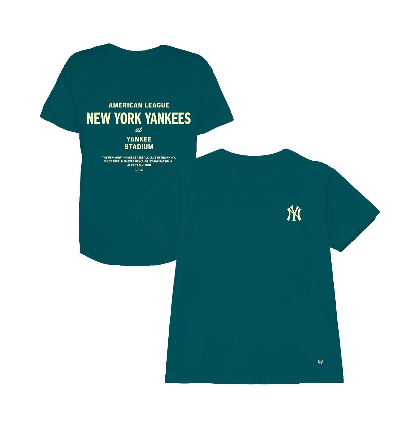 Женская футболка '47 Brand Teal New York Yankees Plus Size Leon City Cropped — фото 1
