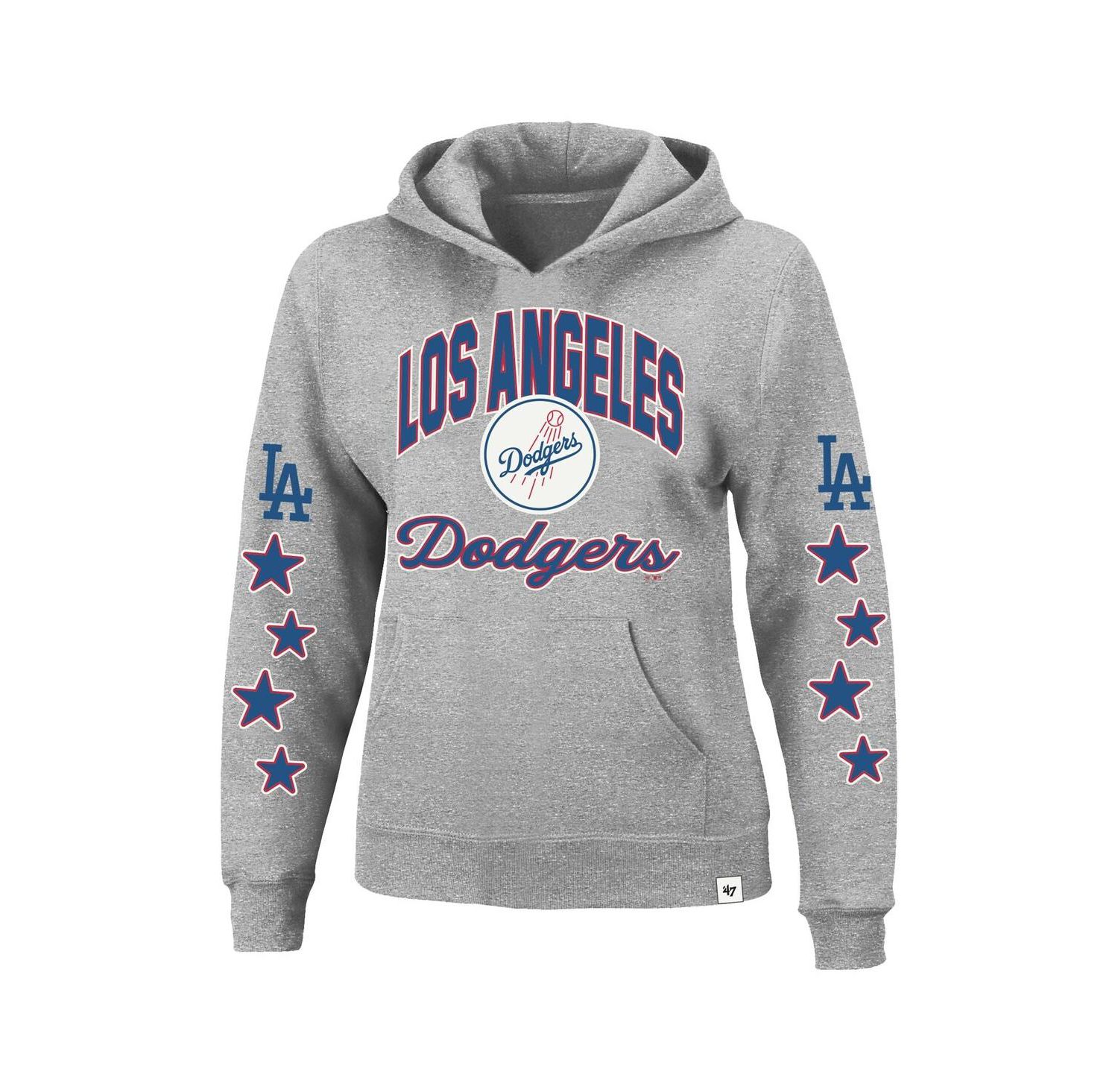 Women's Heather Gray Los Angeles Dodgers Plus Size Starry Eye Hoodie