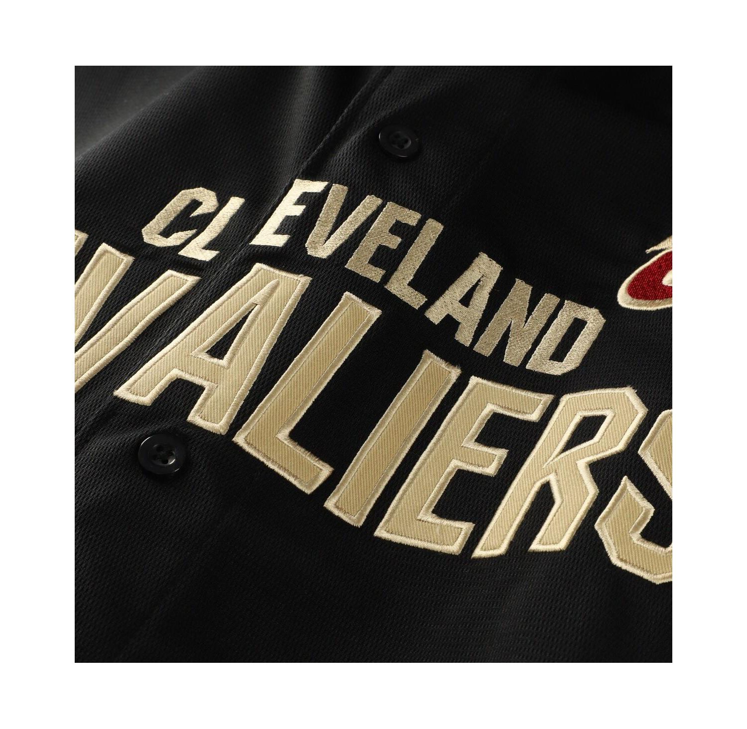 Men's Black Cleveland Cavaliers Big & Tall Pop Full-Button Jersey