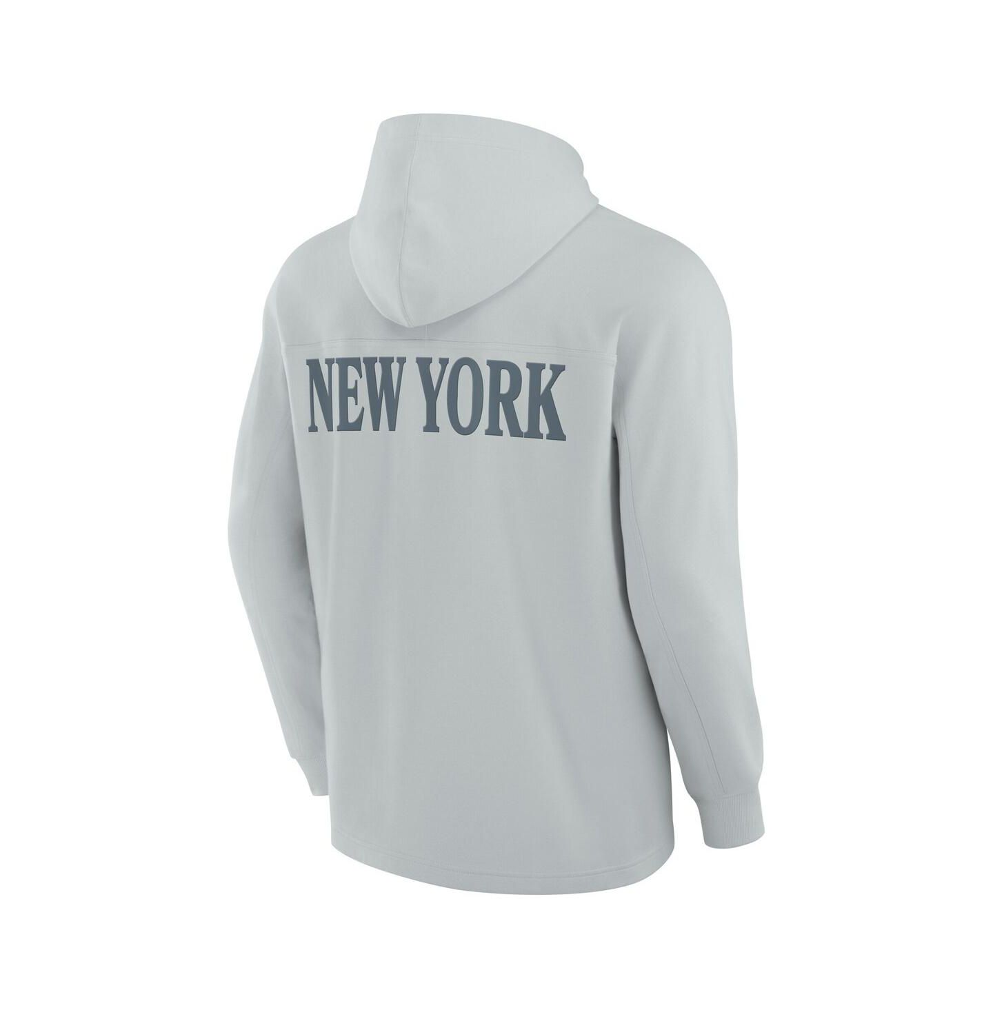 Мужское худи Fanatics Gray New York Jets Elements Blaze Tri-Blend Long Sleeve T-Shirt — фото 3