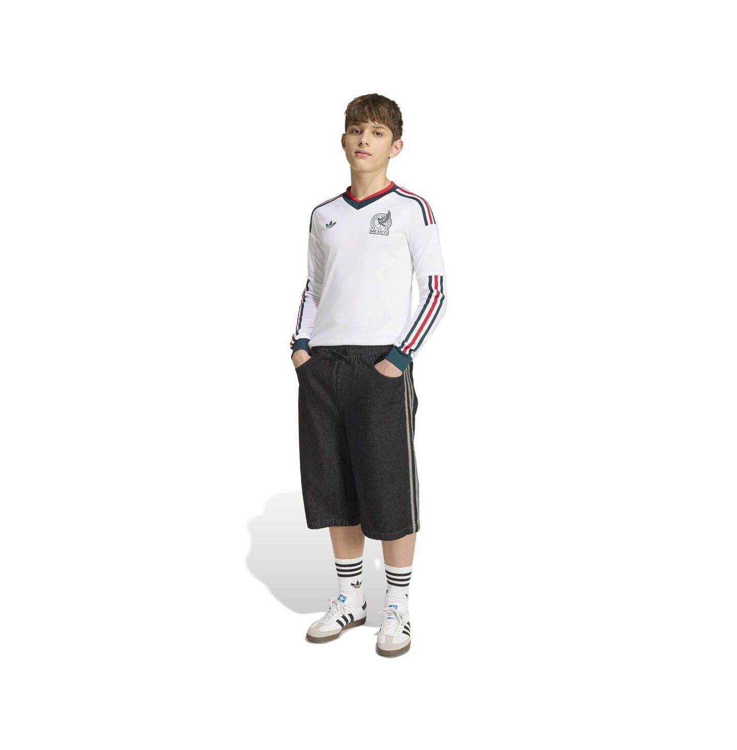 Детское джерси adidas сборной Мексики 2026 Away Replica с длинным рукавом, White — фото 3