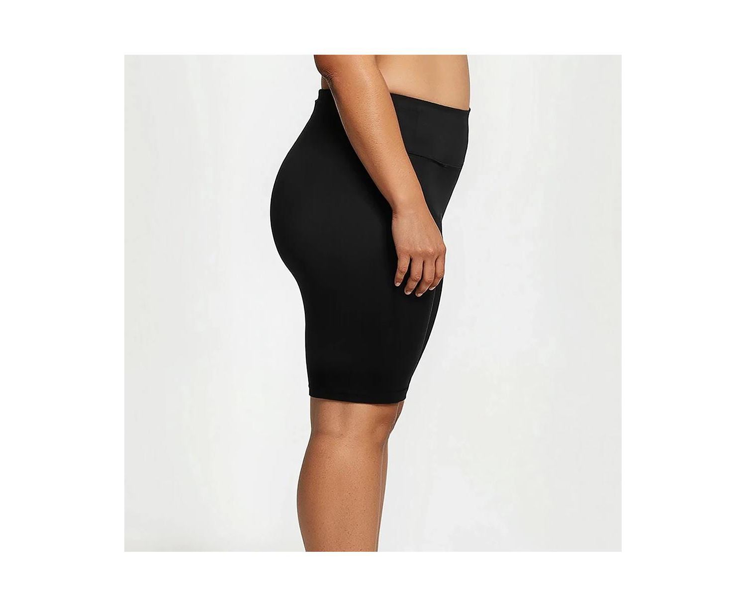 Plus Size Chlorine Resistant High Waisted Long Bike Swim Shorts