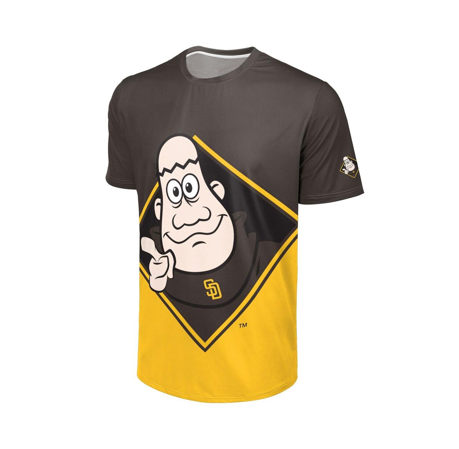 Men's Brown/Gold San Diego Padres Big Logo Mascot T-Shirt