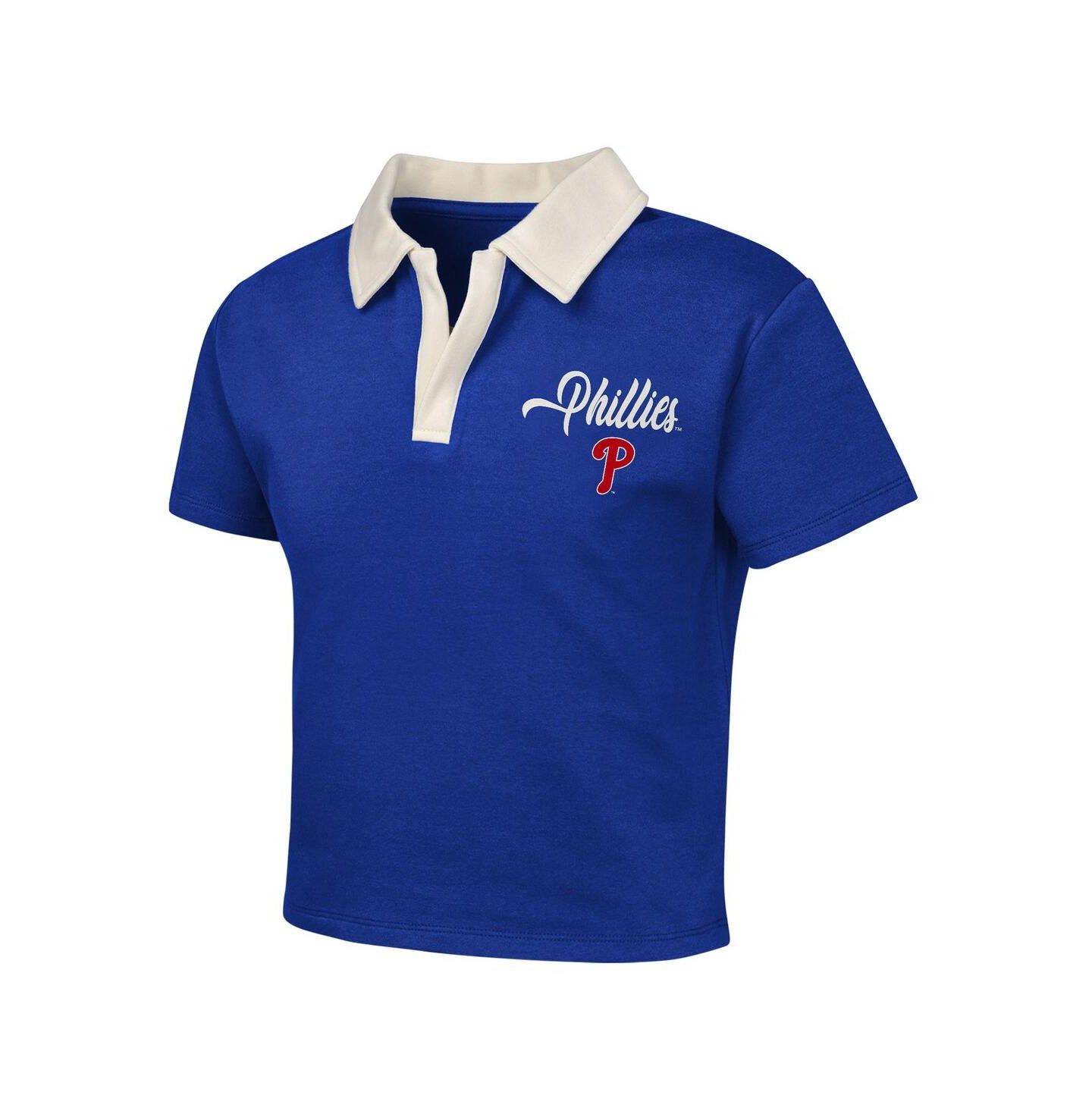 Детский комплект Outerstuff Big Girls 2-Piece Royal Philadelphia Phillies Base Trainer Johnny Polo Shirt and Skort Set — фото 2