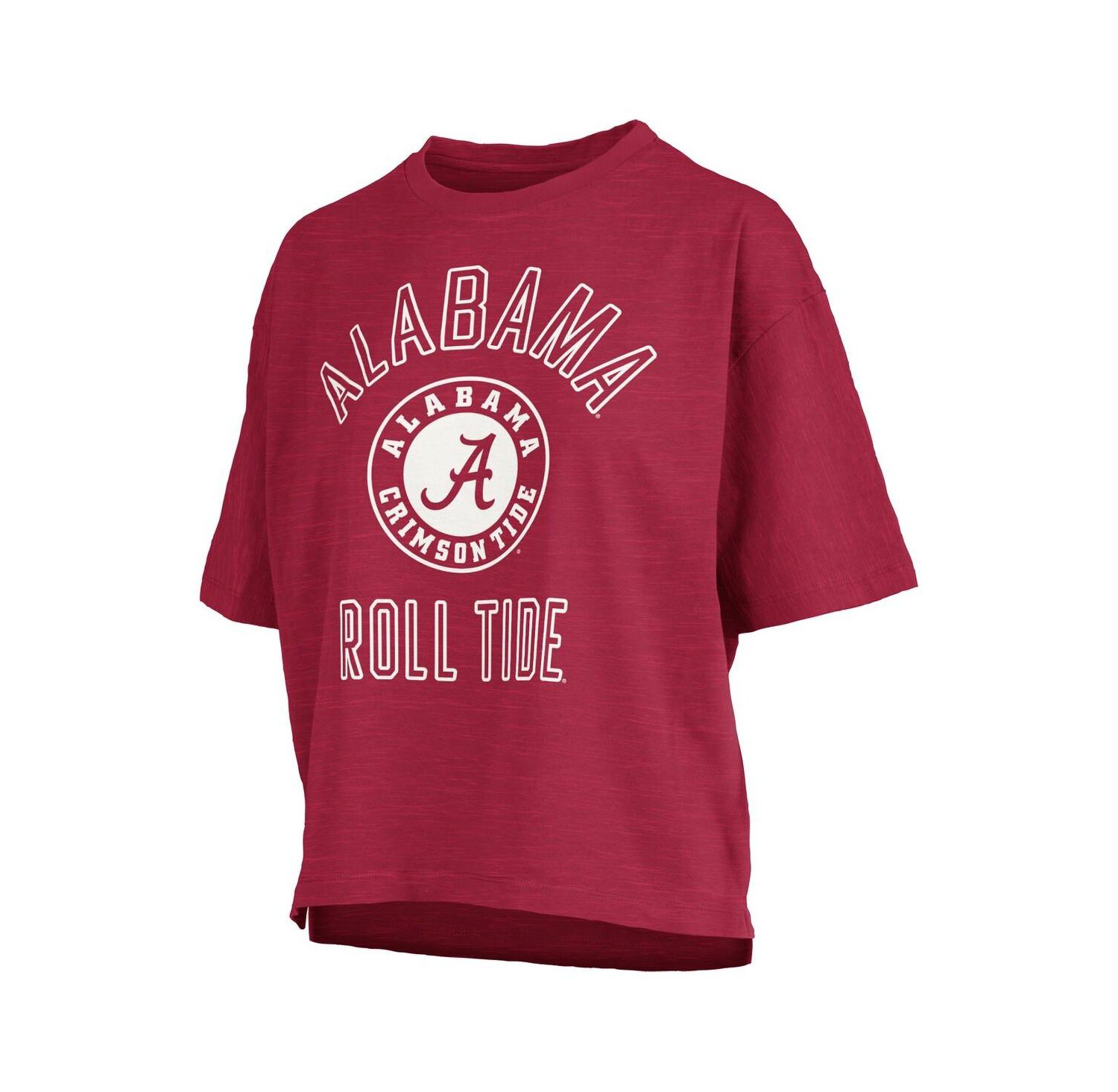 Women's Crimson Alabama Crimson Tide Motley Crew Bishop Waist Length Oversized Slub T-Shirt