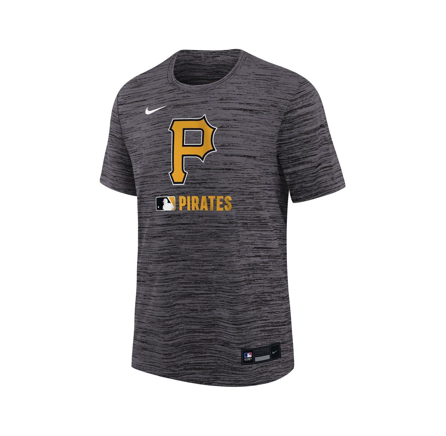 Big Boys and Girls Black Pittsburgh Pirates Authentic Collection Velocity Performance T-Shirt