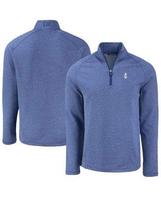 Men's Heather Royal Chicago Cubs Peshastin Eco Fleece Raglan Quarter-Zip