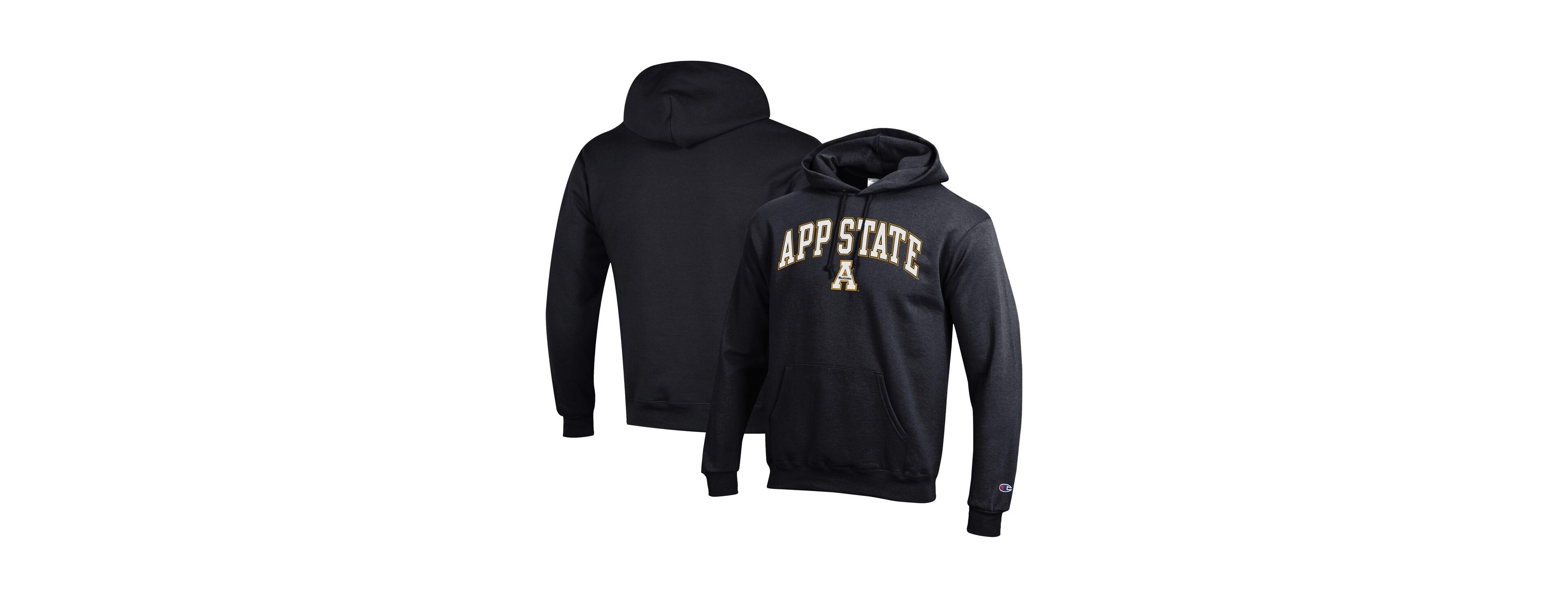 Champion Men's Black Appalachian State Mountaineers Arch Over Logo Pullover Hoodie