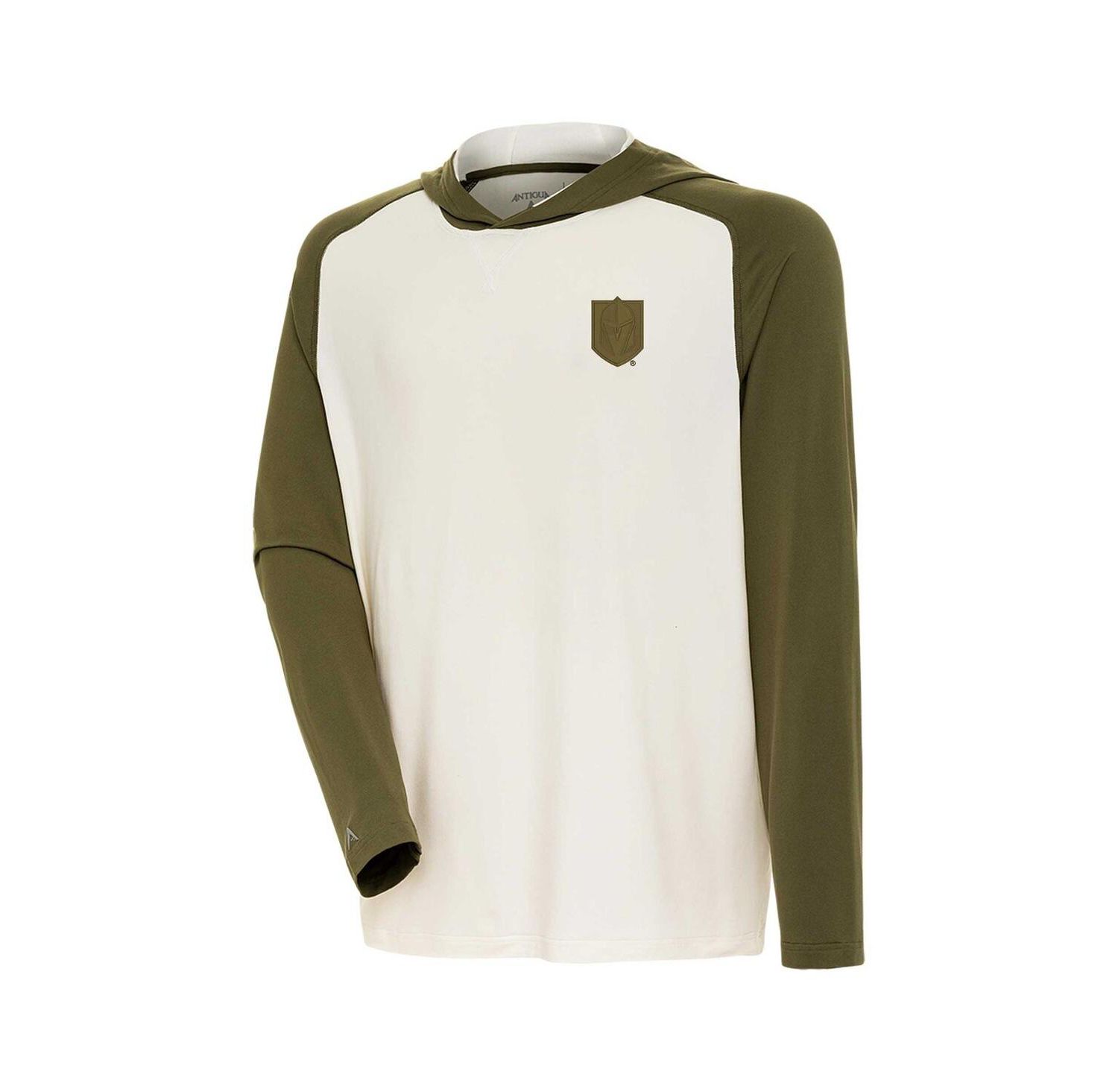 Men's Cream/Olive Vegas Golden Knights Intrepid Sand Raglan Long Sleeve Hoodie T-Shirt