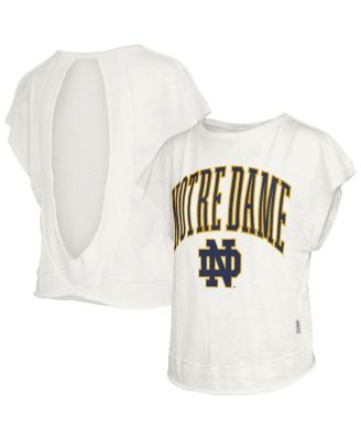 Women's Cream Notre Dame Fighting Irish Nelson Movement Open Back Slub T-Shirt