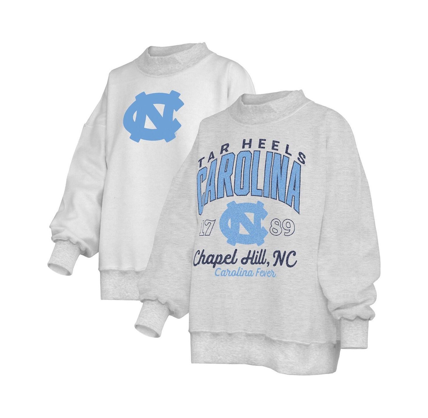 Women's Heather Gray North Carolina Tar Heels Reversible Sweatshirt