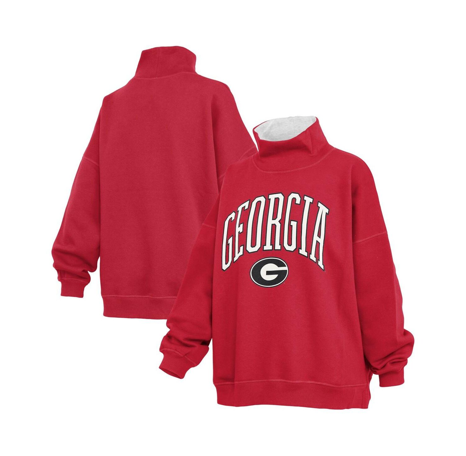 Women's Red Georgia Bulldogs Oversized Mock Neck Sweatshirt