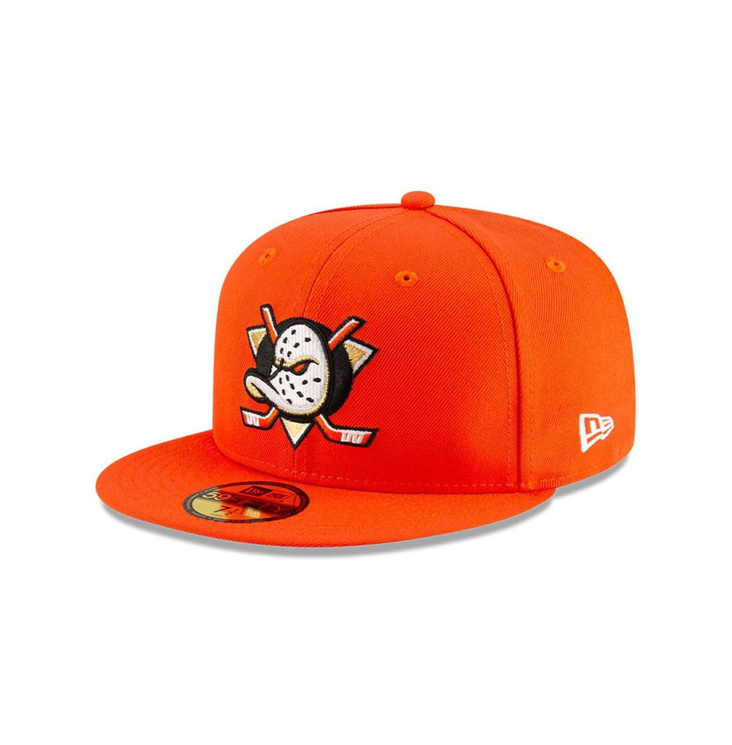 Мужская кепка New Era Orange Anaheim Ducks Core 59FIFTY Fitted Hat — фото 1