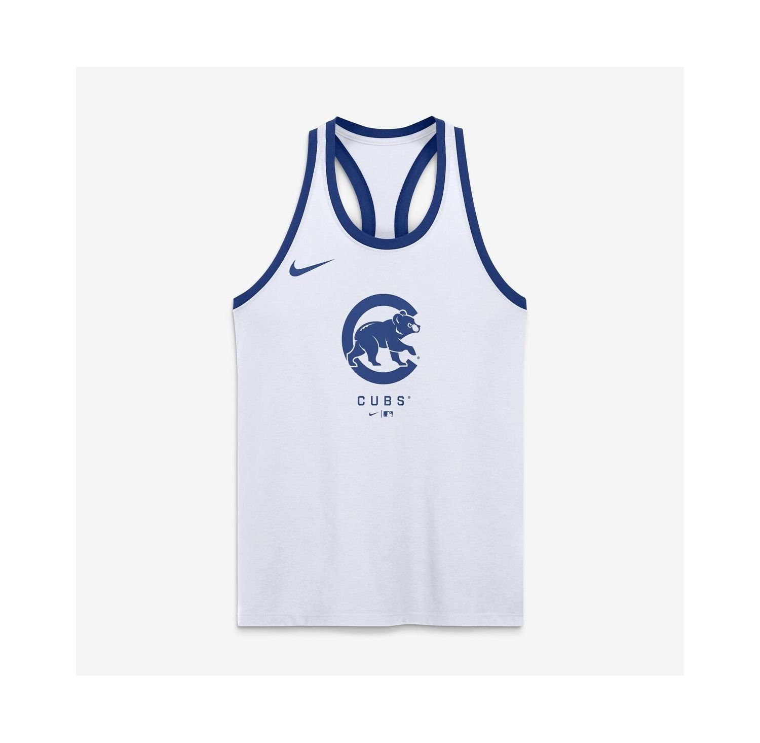 Women's White Chicago Cubs Tri-Blend Dri-FIT Racerback Tank Top