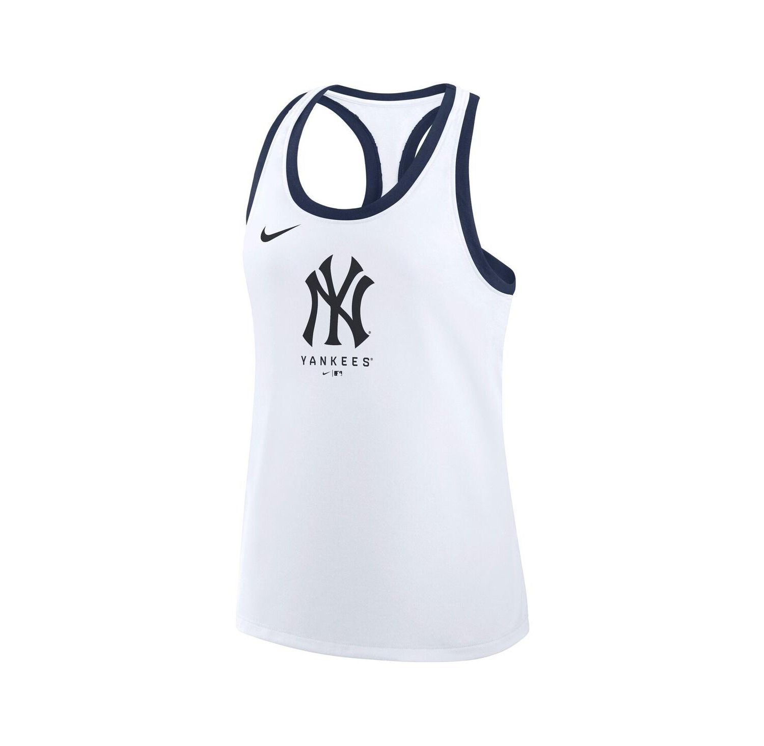 Women's White New York Yankees Tri-Blend Dri-FIT Racerback Tank Top