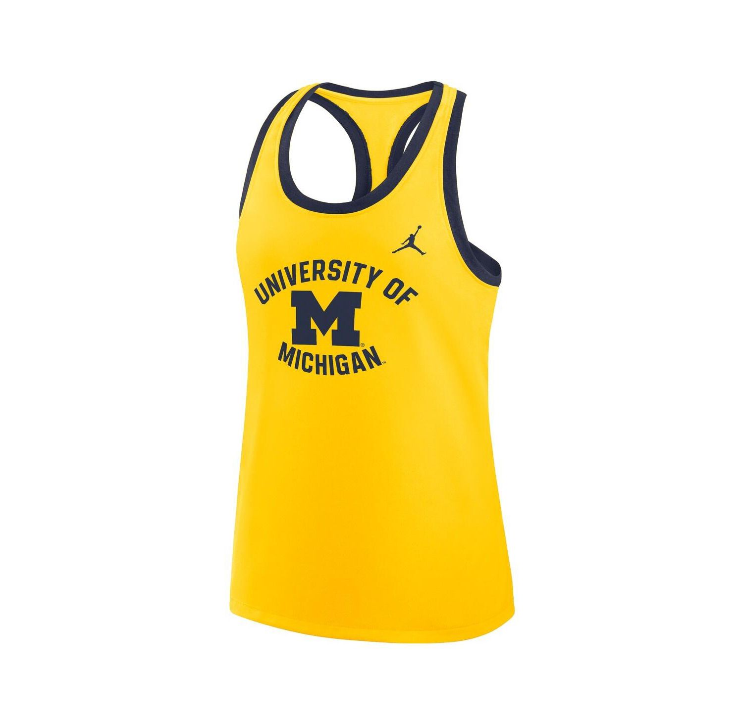 Women's Maize Michigan Wolverines Uni Name Tri-Blend Dri-FIT Racerback Tank Top